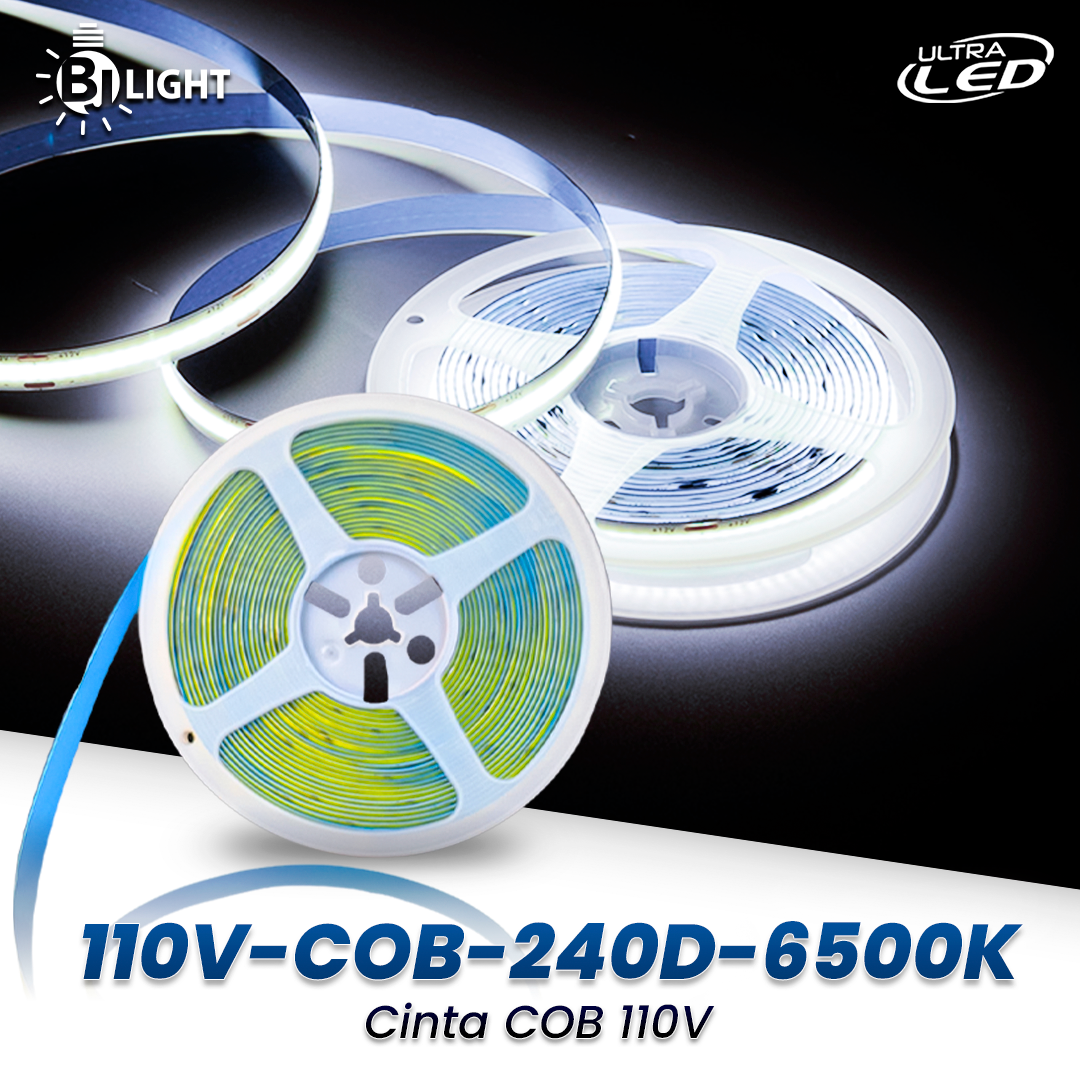 CINTA 110V COB 240D LUZ CALIDA 10 METROS MODELO 110V-COB-240D-3000K