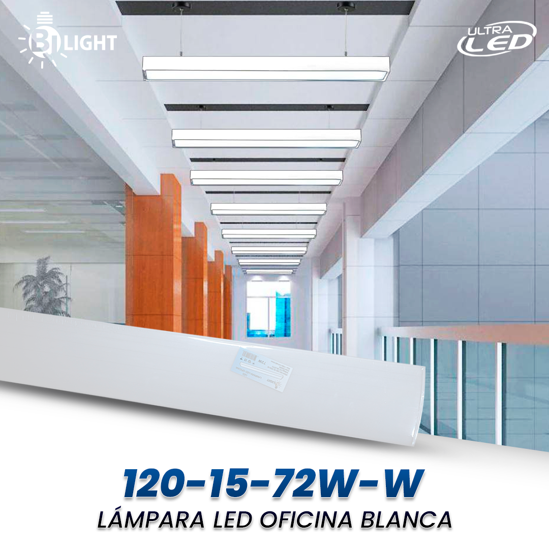 LAMPARA LED OFICINA BLANCO S/B 72W 120CM