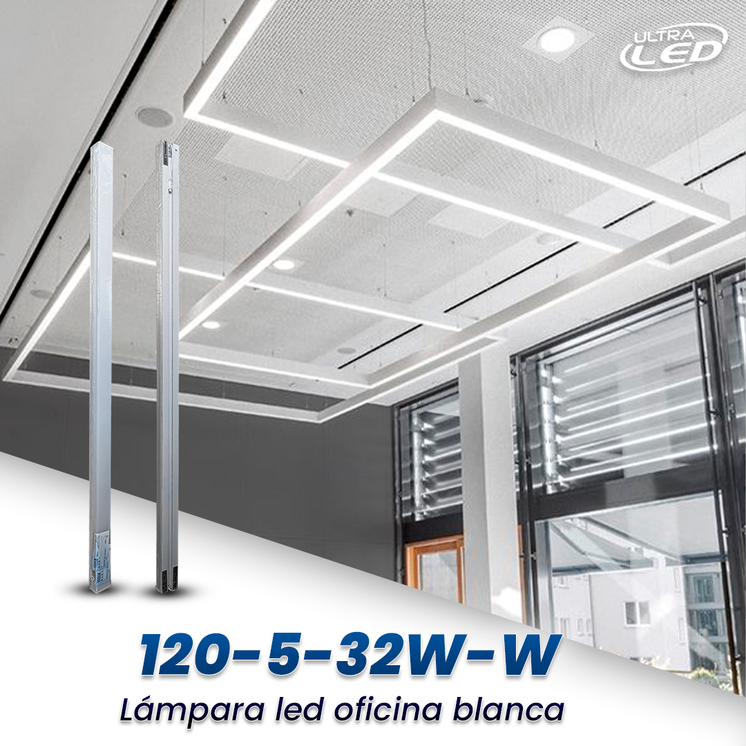 LAMPARA LED OFICINA BLANCA S/B 32W 120CM