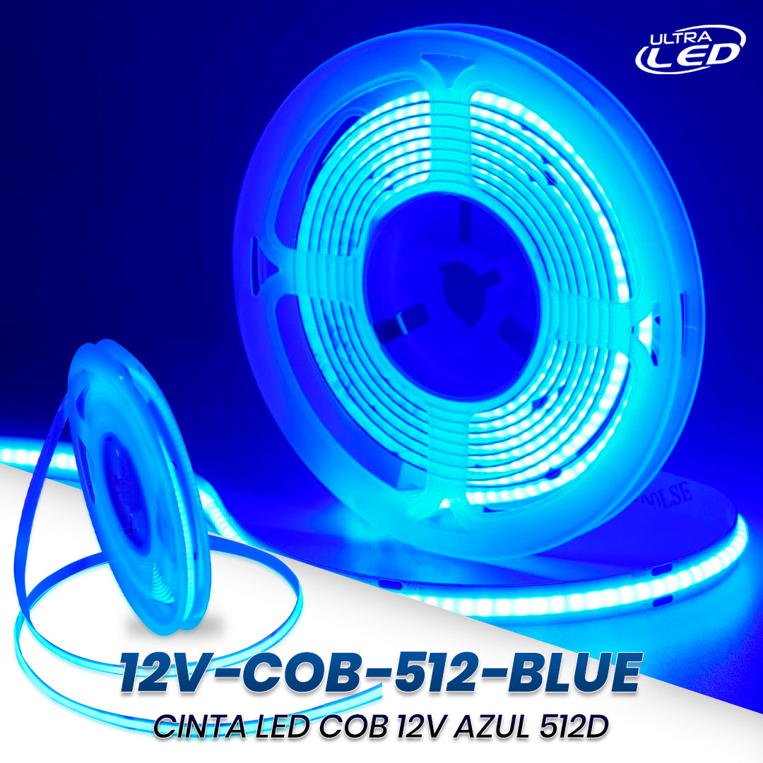 CINTA LED COB AUTOADHESIVA 12V COLOR AZUL