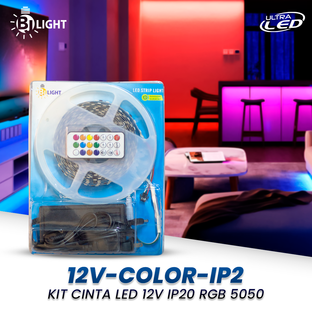 KIT CINTA LED 12V IP20 RGB 5050 MULTICOLOR