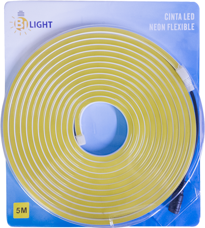 CINTA LED NEON 12V AMARILLO 120D 8MM 5MTS