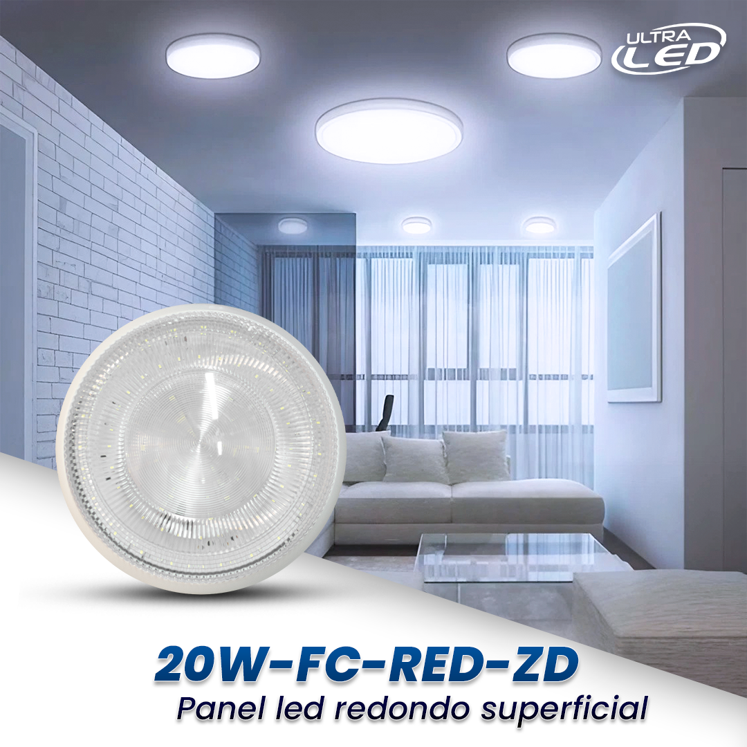 PANEL LED REDONDO 20W LUZ BLANCA (6500K)