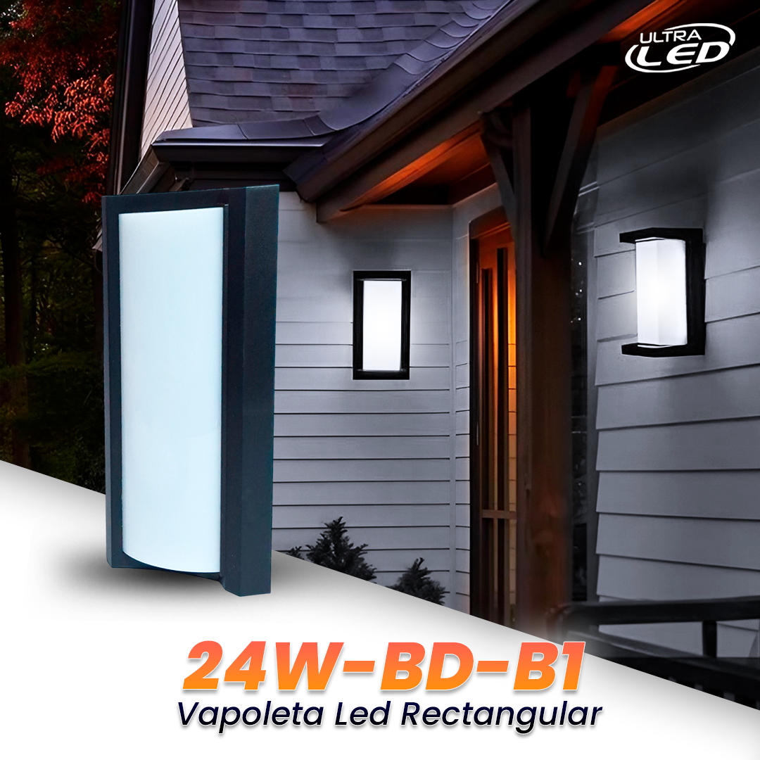 VAPOLETA LED 24W NEGRA LUZ BLANCA (6500K)