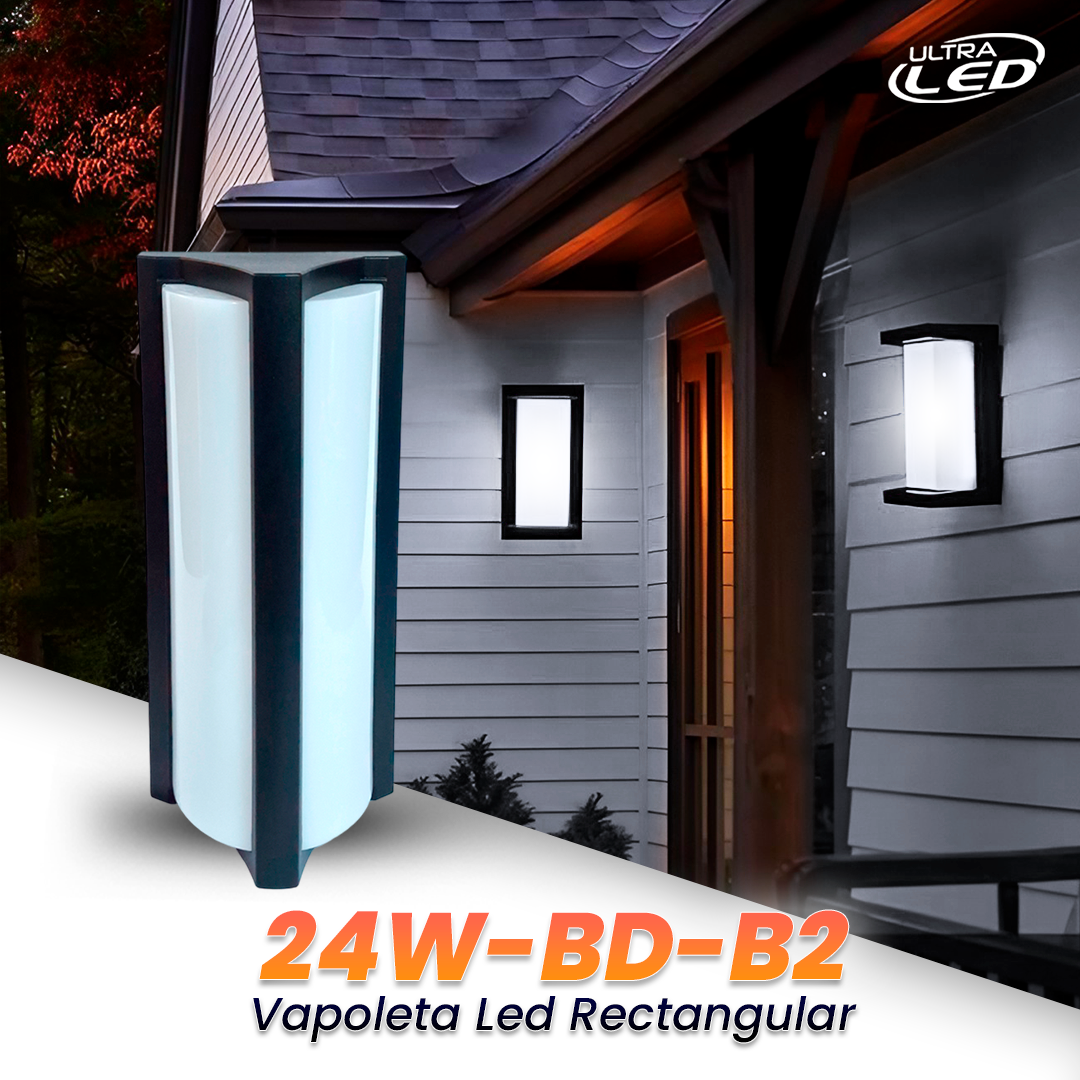 VAPOLETA LED 24W NEGRA LUZ BLANCA (6500K)