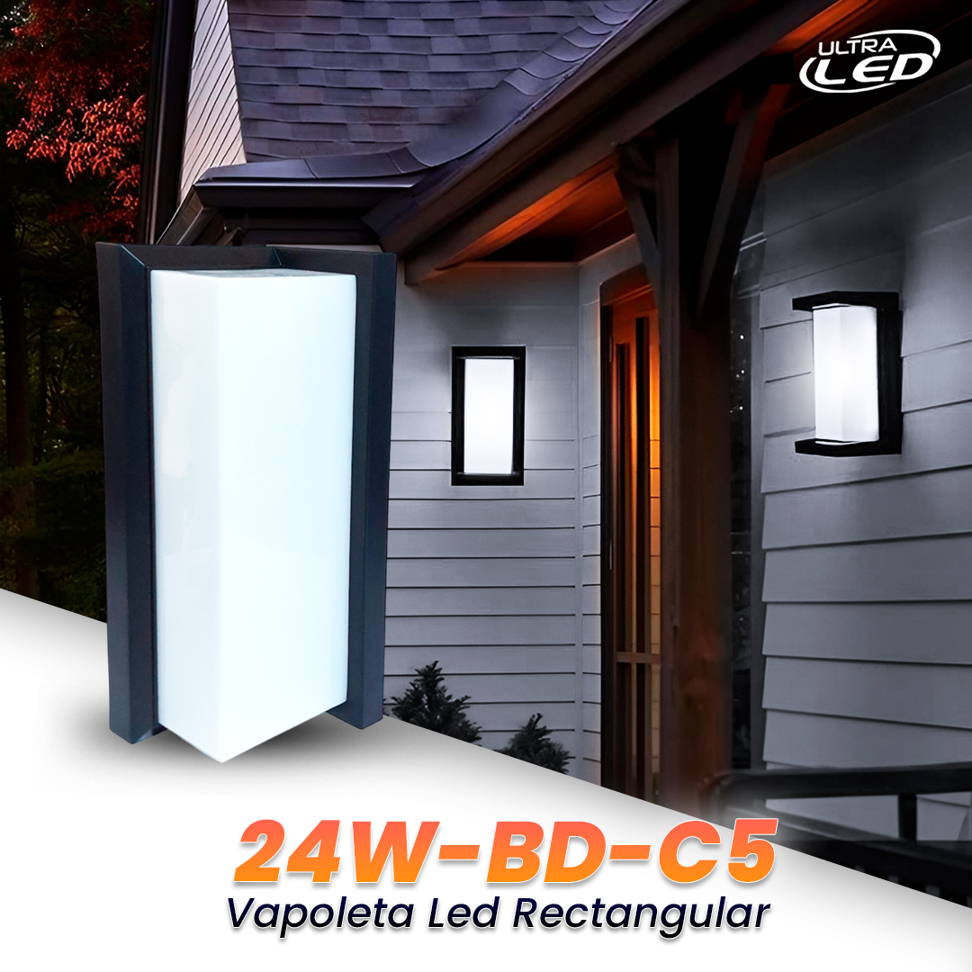 VAPOLETA 24W NEGRA LUZ BLANCA (6500K)