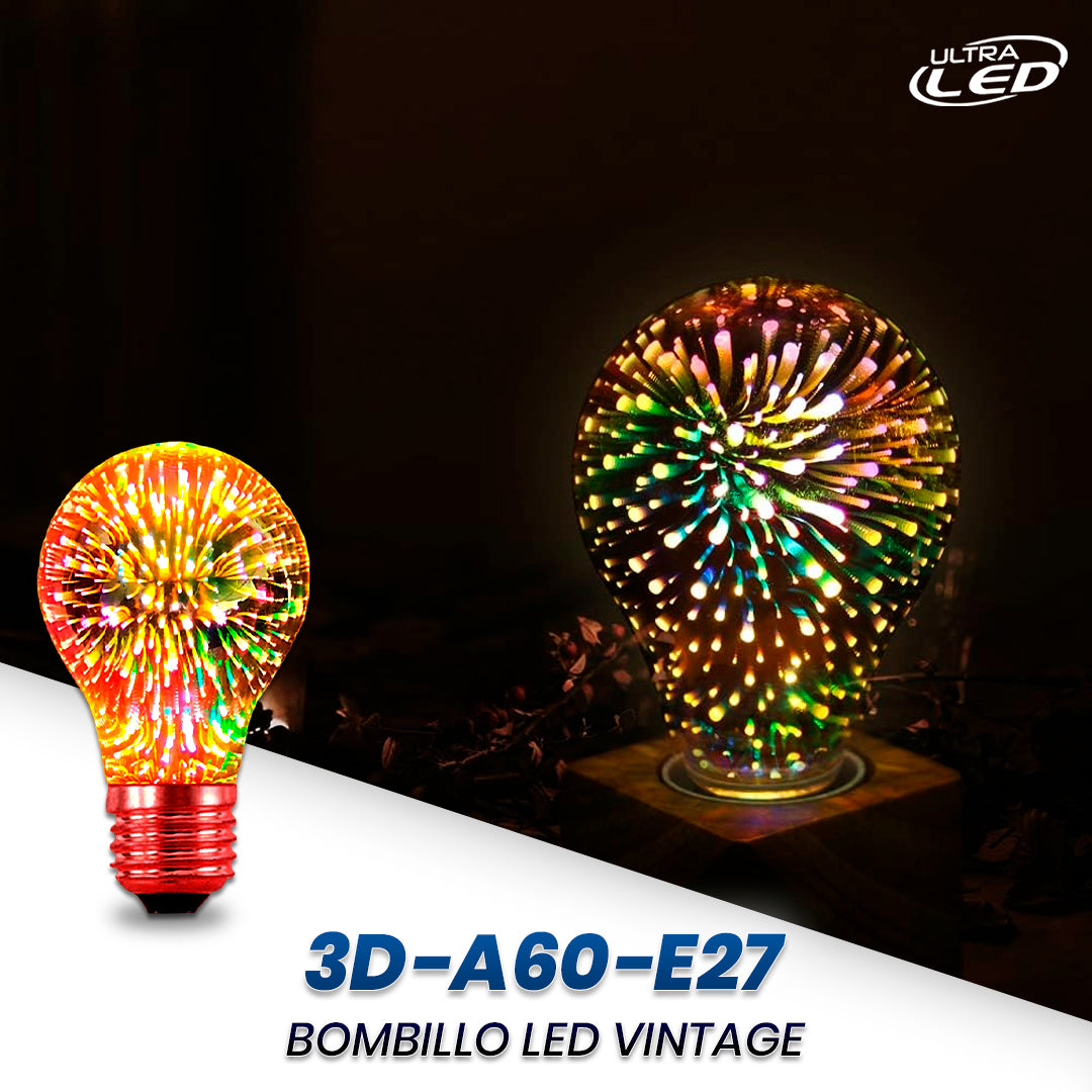 BOMBILLO LED VINTAGE 3W E27 MODELO 3D