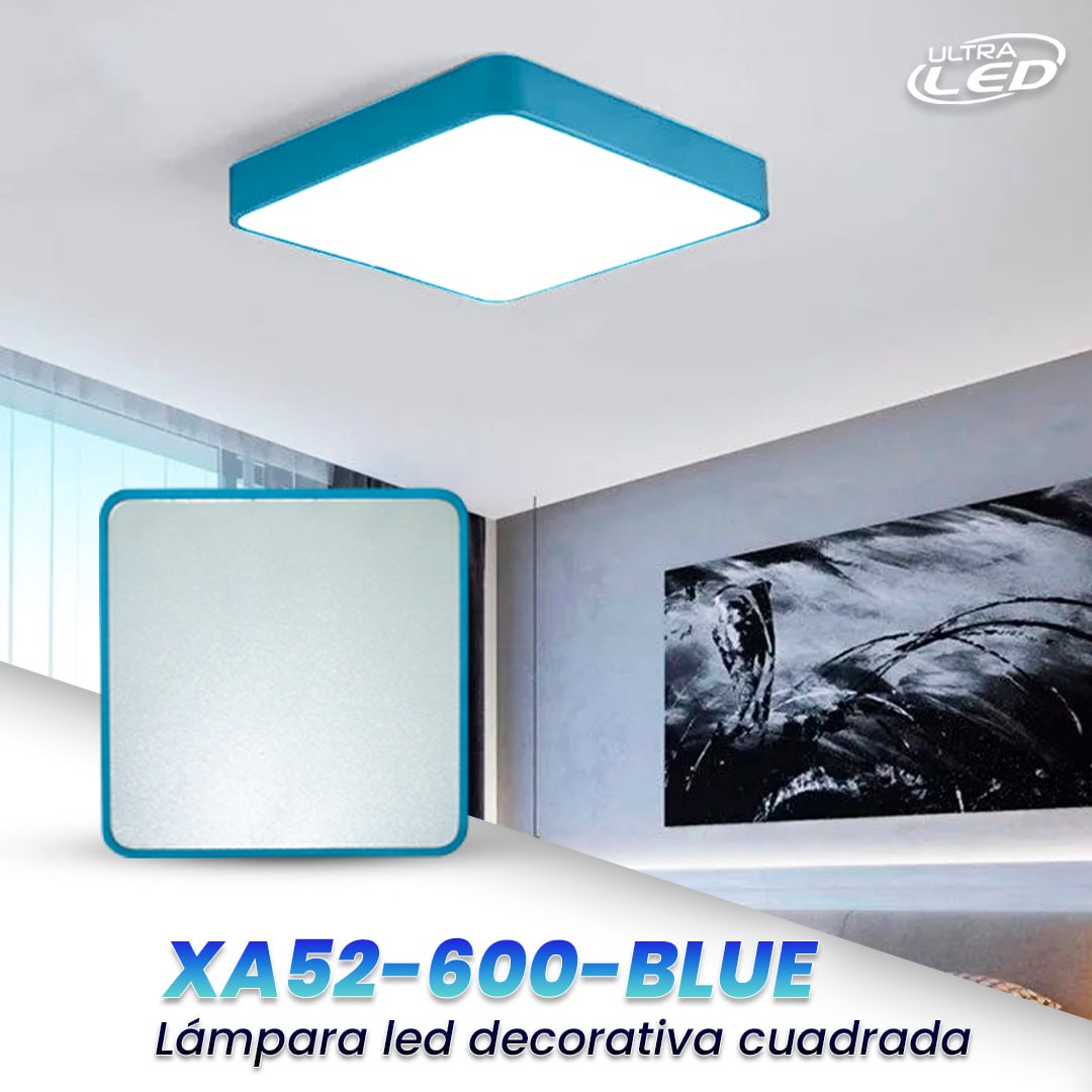 LAMPARA LED DECORATIVA 48W MODELO XA52 BORDE AZUL