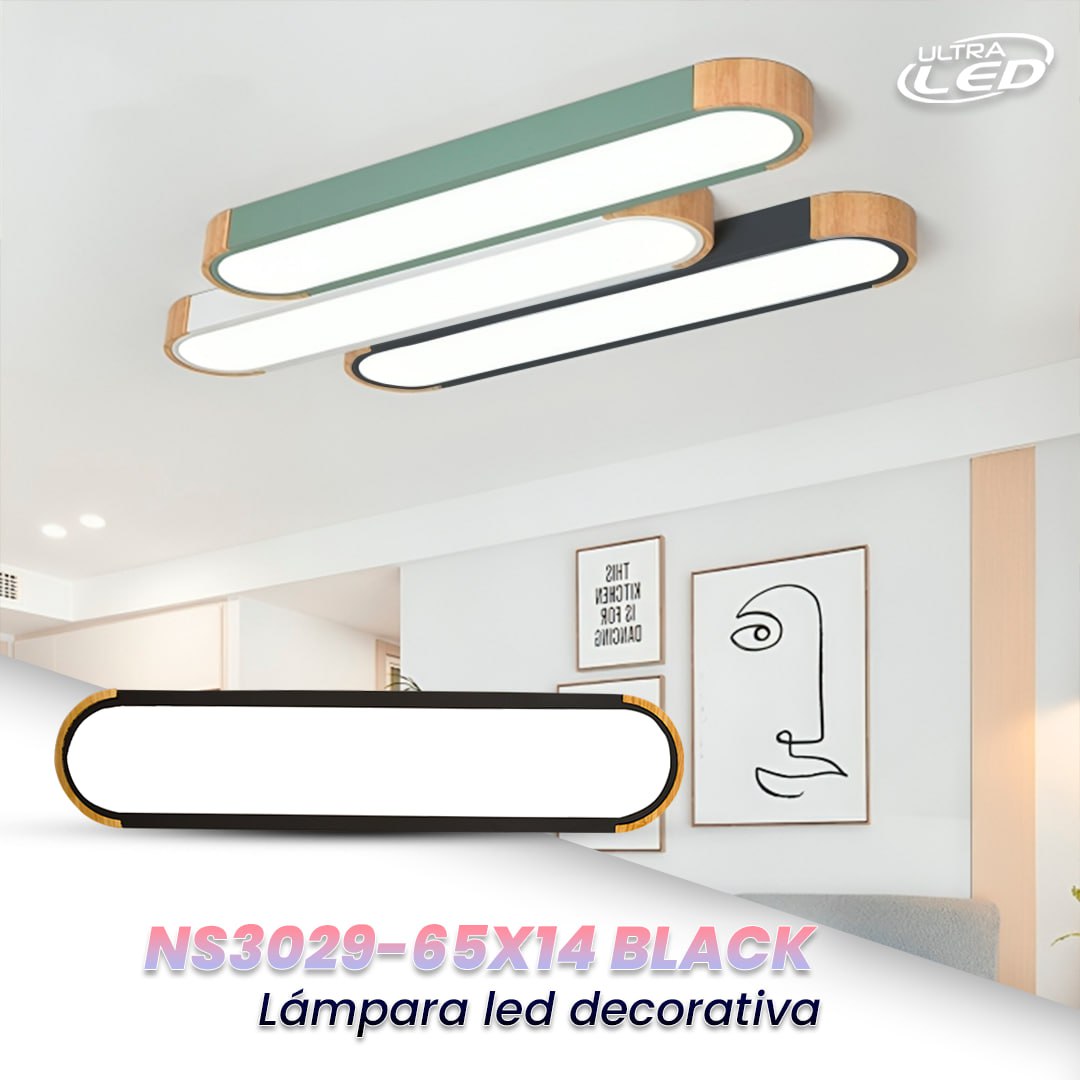 LAMPARA LED DECORATIVA 16W MODELO NS3029 BORDE NEGRO