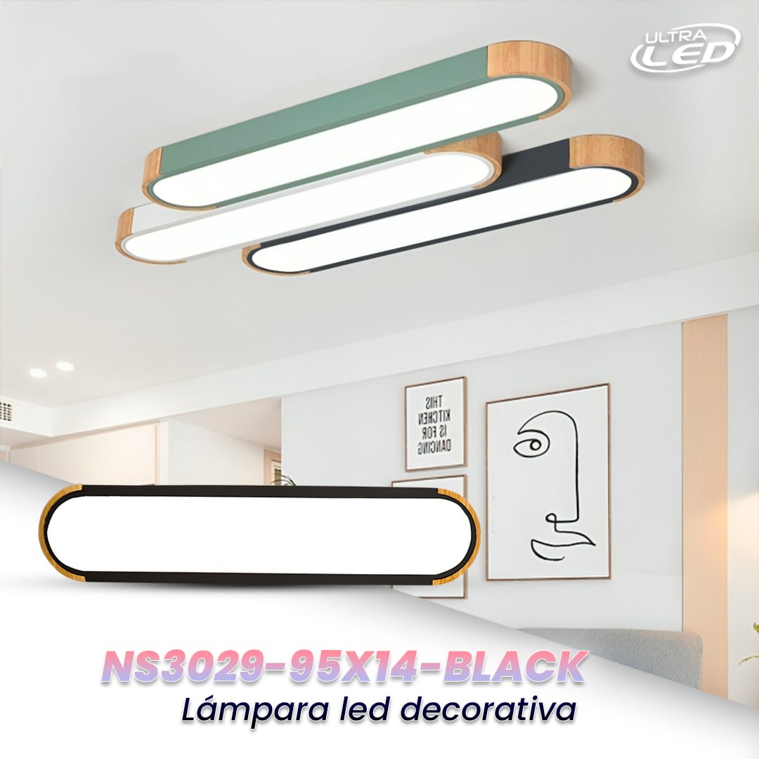 LAMPARA LED DECORATIVA 24W MODELO NS3029 BORDE NEGRO