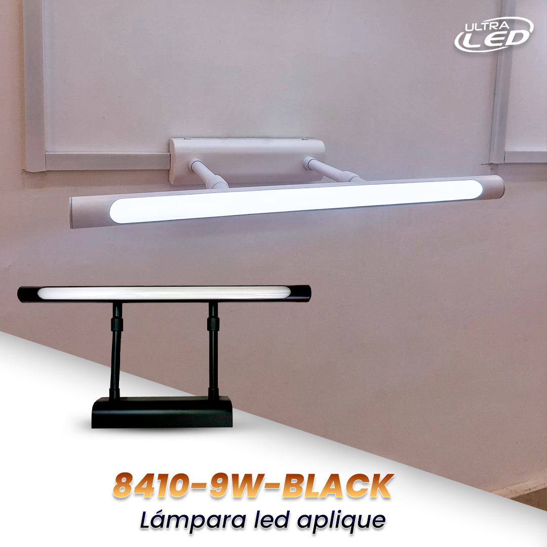 LAMPARA APLIQUE 9W DE PARED BLACK LUZ BLANCA (6500K)