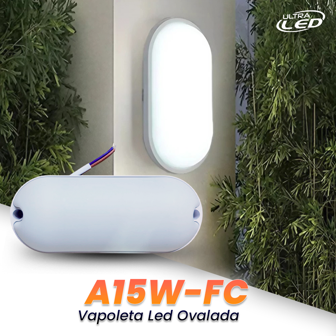 VAPOLETA OVALADA 15W LUZ BLANCA (6500K)