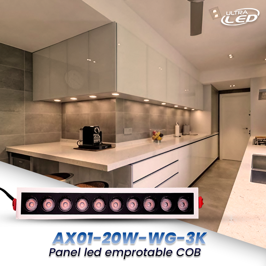 SPOT LED COB 20W EMPOTRABLE LUZ CALIDA (3000K) MODELO AX01-20W-WG-3K