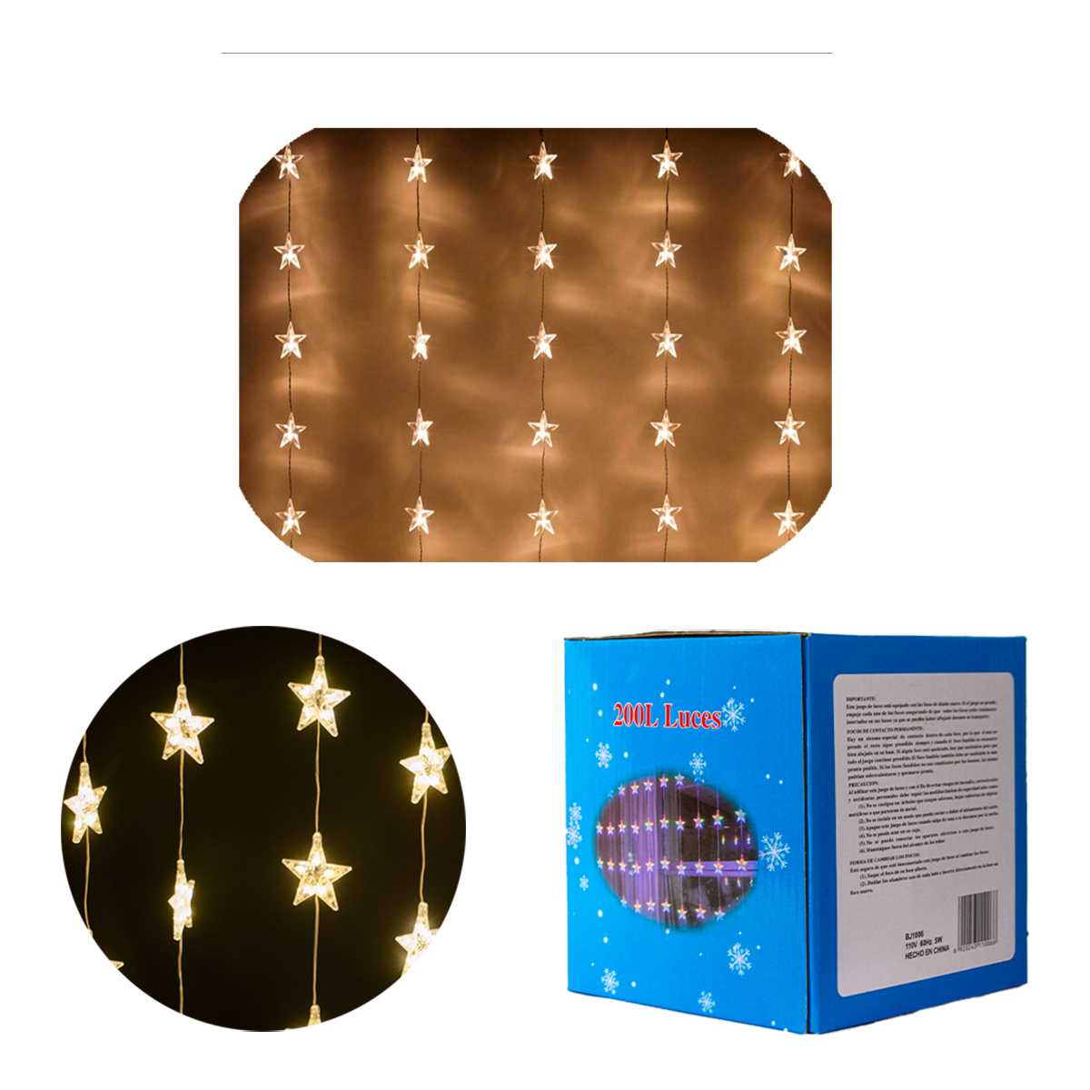 LUCES NAV LLUVIA 2.5MTS ESTRELLAS 10PCS