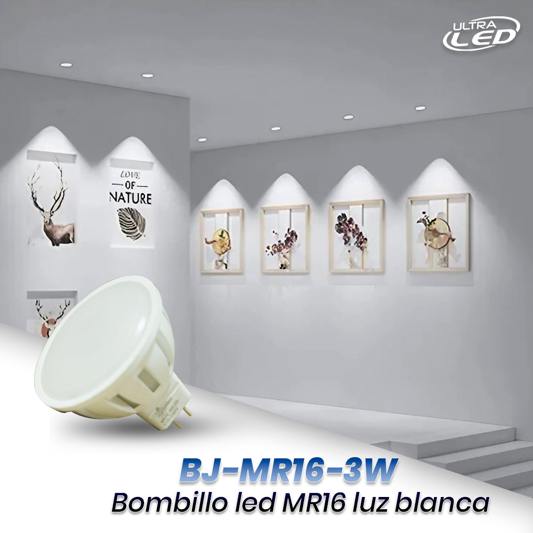 BOMBILLO LED MR16 3W LUZ BLANCA (6500K)