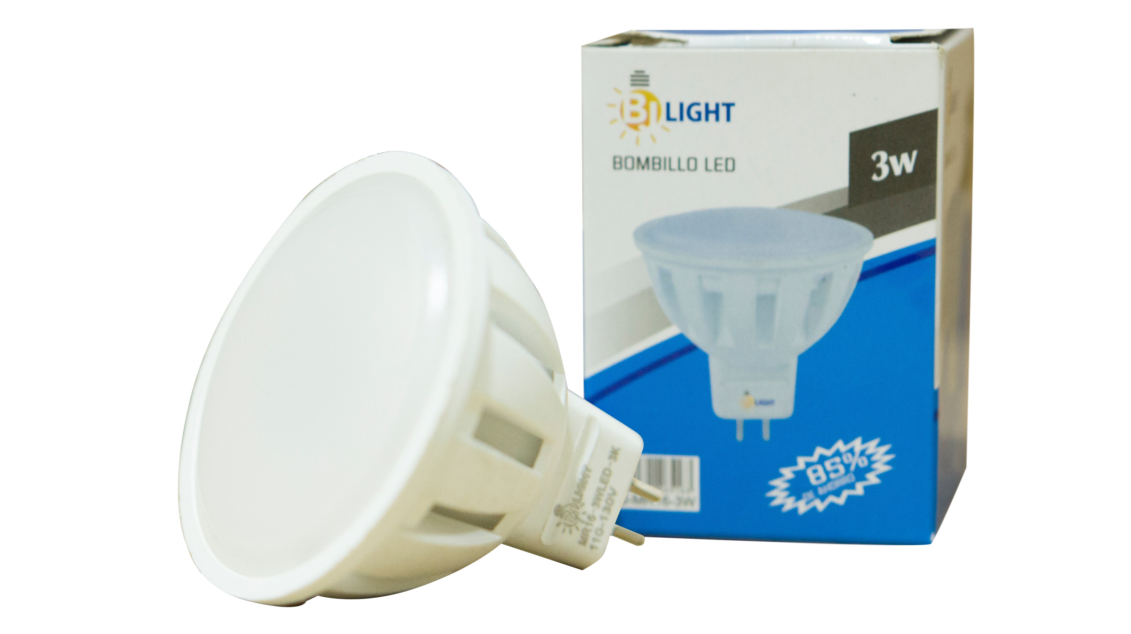 BOMBILLO LED MR16 3W LUZ BLANCA (6500K)