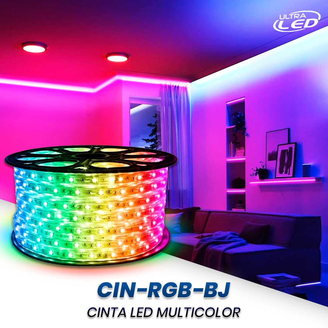 CINTA LED LUZ MULTICOLOR (RGB) 60 LED X METRO