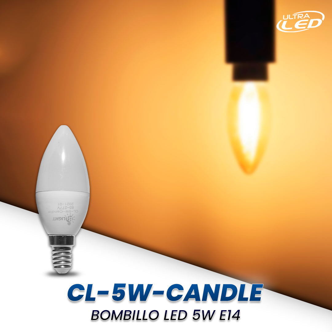 BOMBILLO LED 5W E14 LUZ CALIDA (3000k)