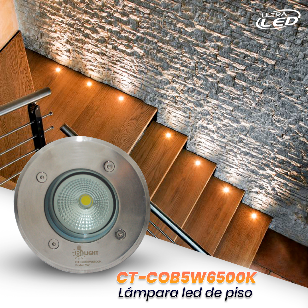 LAMPARA DE PISO 5W COB LUZ BLANCA EMPOTRAR 120MM