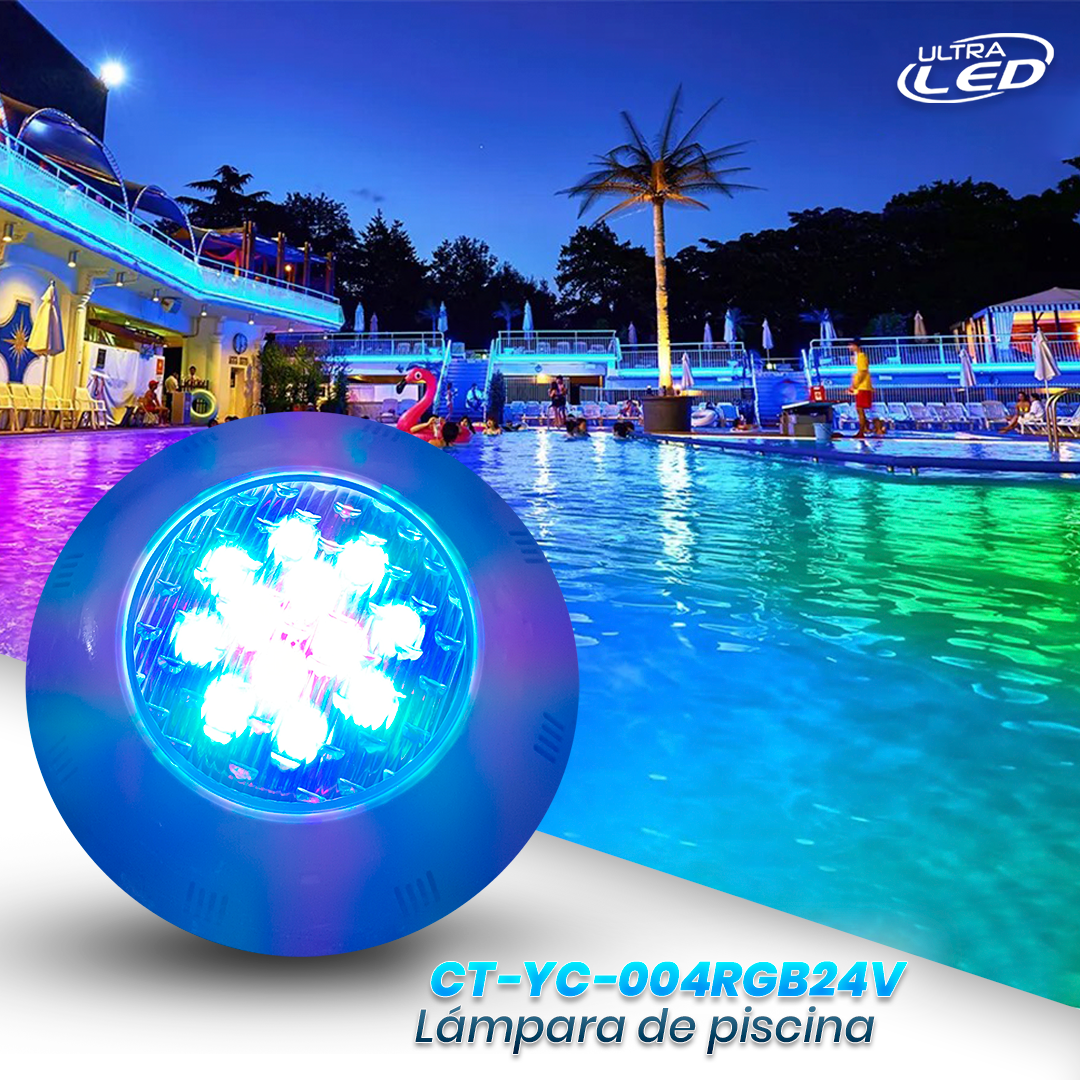 LAMPARA LED PISCINA 12W 24V  RGB