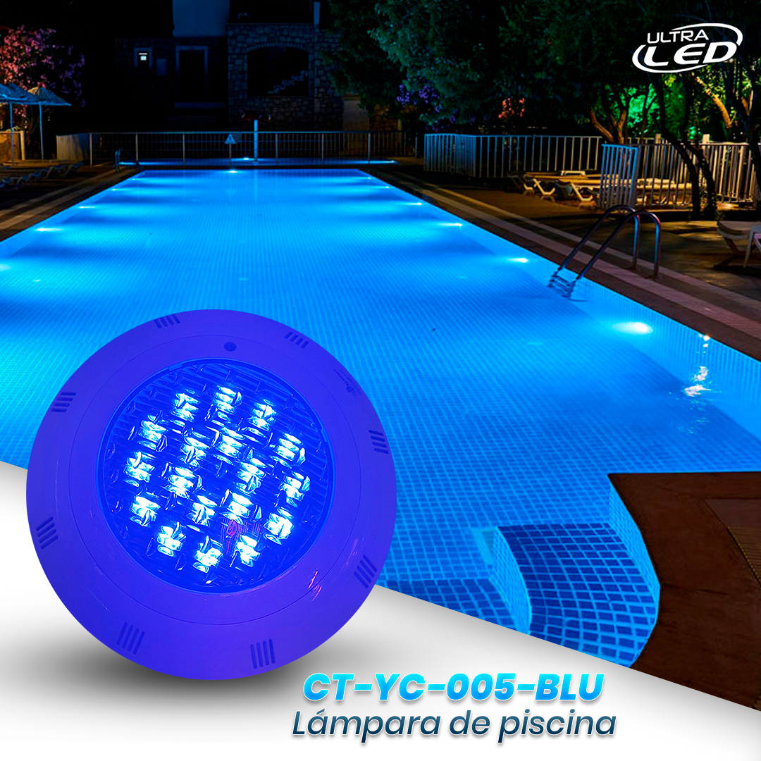 LAMPARA DE PISCINA 18W LUZ AZUL CT-YC-005-BLU