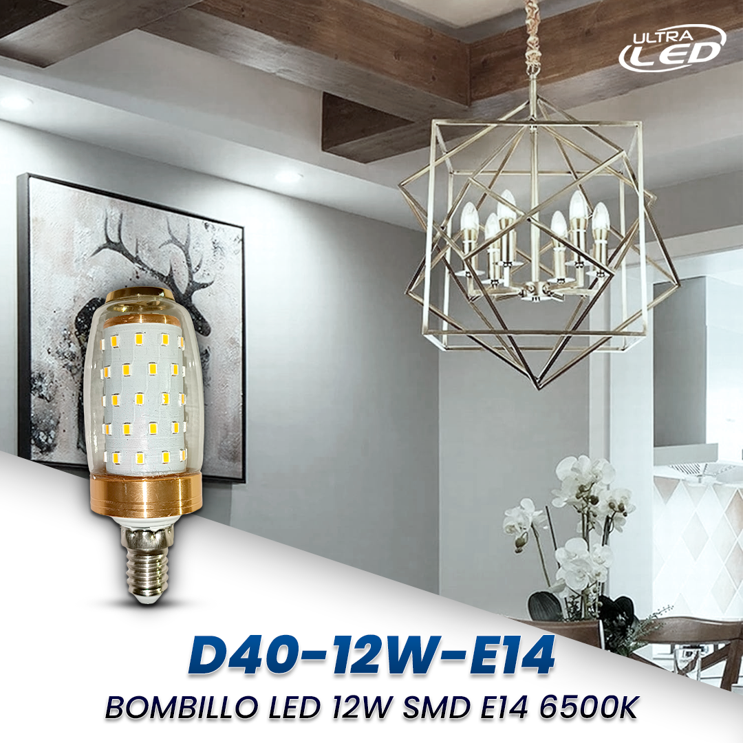 BOMBILLO LED 12W SMD E14 LUZ BLANCA (6500K)