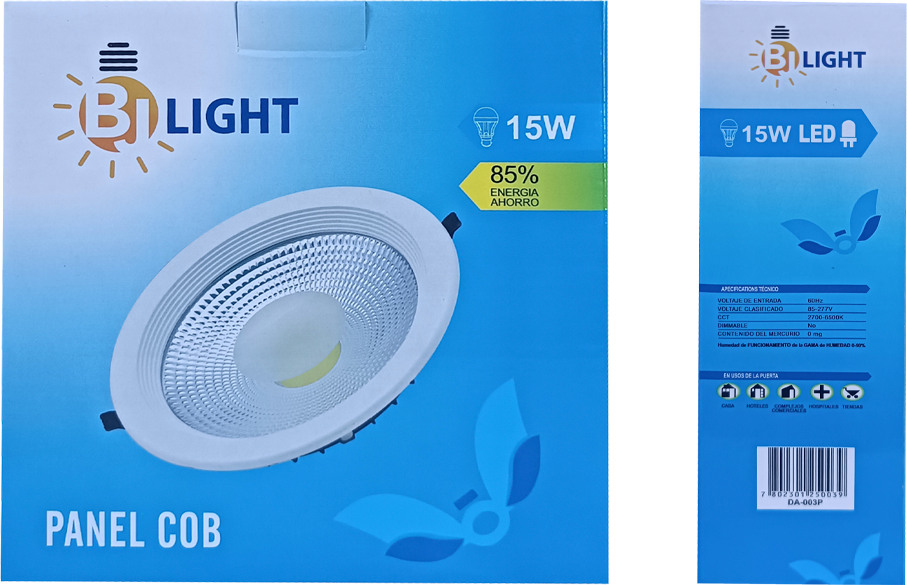 PANEL LED COB REDONDO 15W LUZ BLANCA (6500K) EMPOTRAR