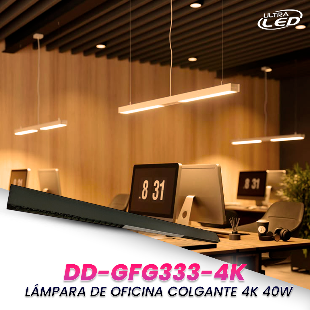 LAMP LINEAL OFIC COLGANTE 40W 120*3cm MODELO DD-GFG333-4K