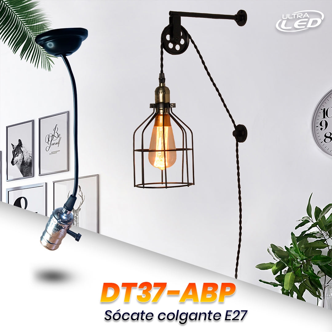 SOCATE VINTAGE DE ALUMINIO E27 AB PLATEADO