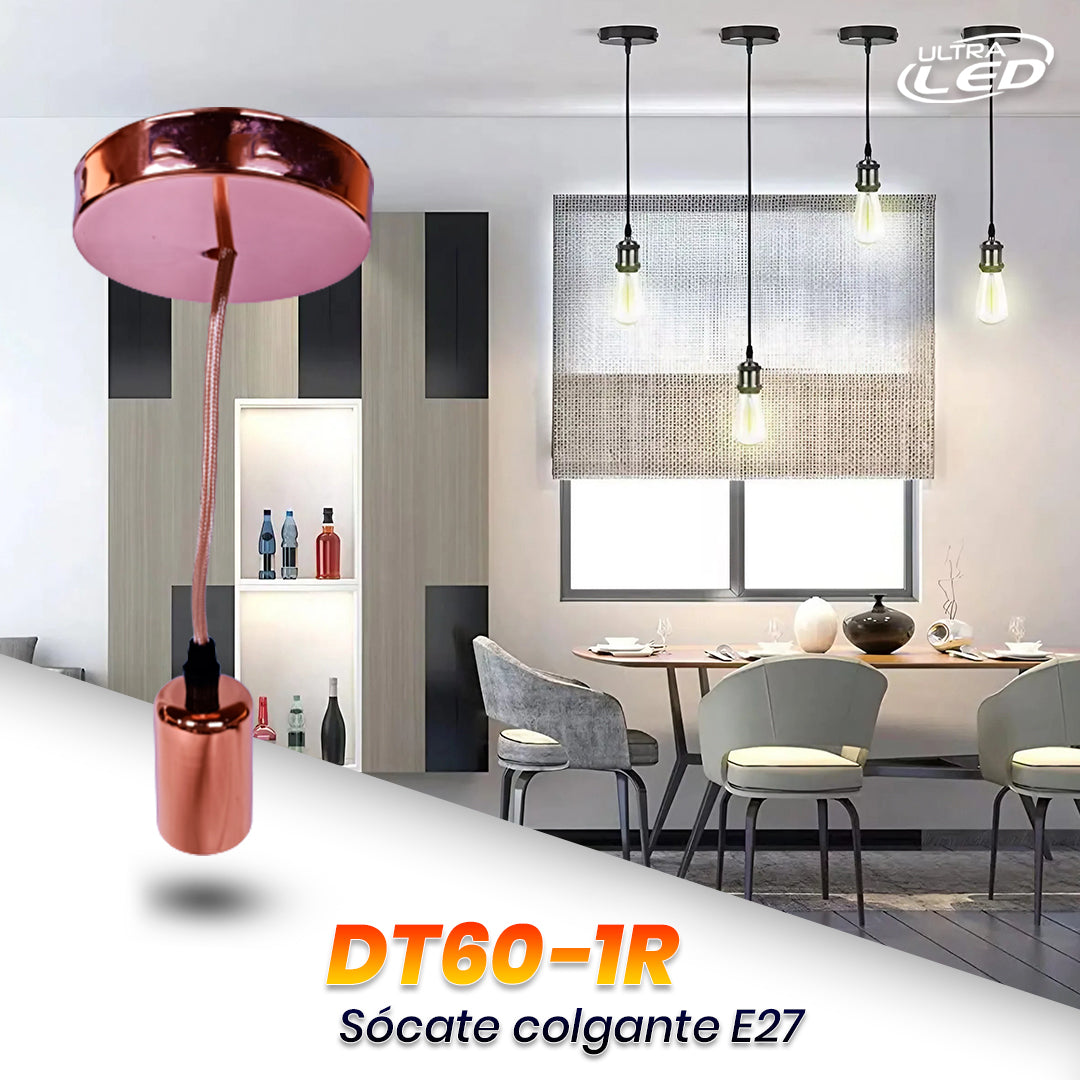 SOCATE VINTAGE ALUMINIO E27 ROSADO