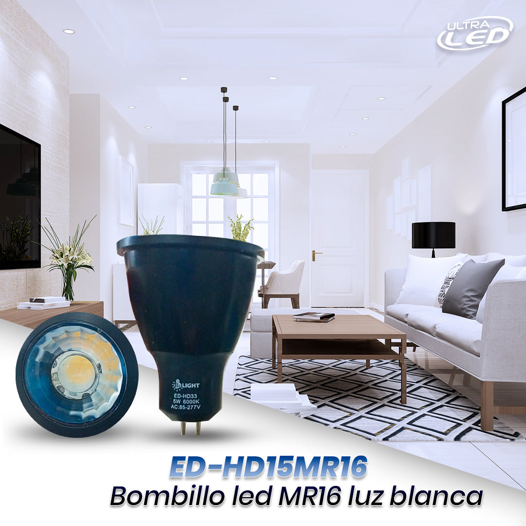 BOMBILLO LED MR16 5W CERAMICA LUZ BLANCA (6500K)