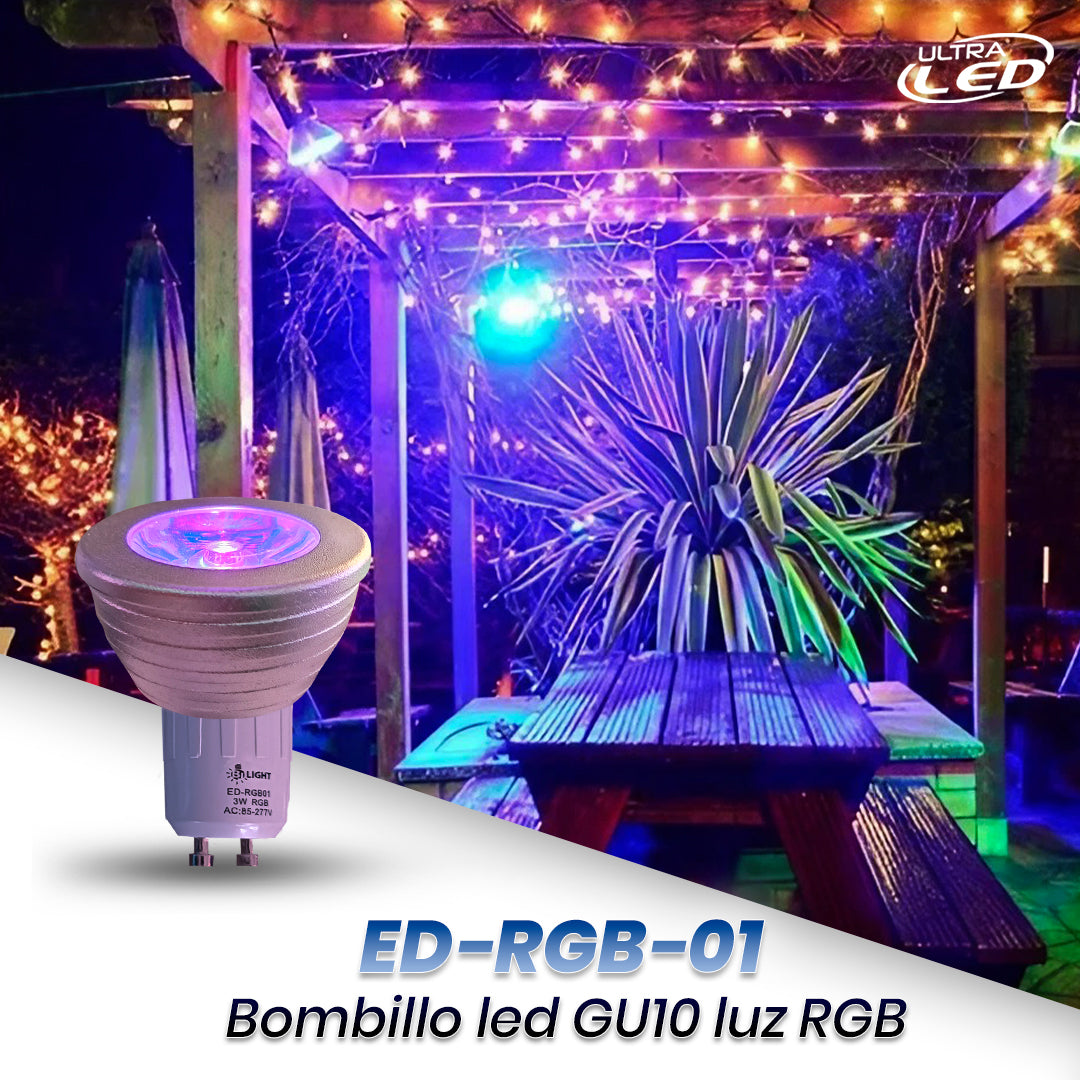 BOMBILLO LED GU10 3W MULTICOLOR (RGB)