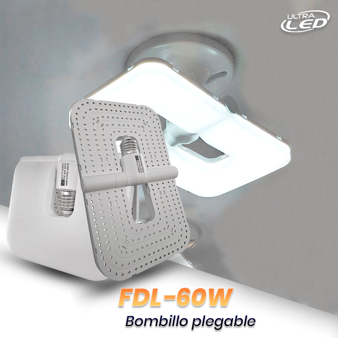 BOMBILLO PLEGABLE 60W LUZ BLANCA (6500K)