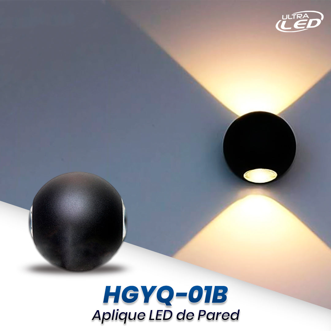 LAMPARA LED APLIQUE 2 FOCO 6W LUZ CALIDA (3000K) MODELO HGYQ