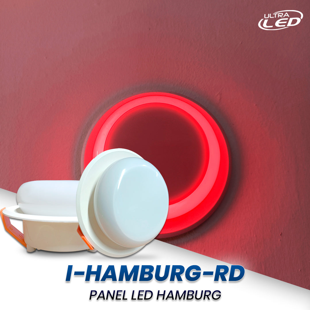 PANEL LED DOBLE COLOR 7W MODELO HAMBURG LUZ ROJA