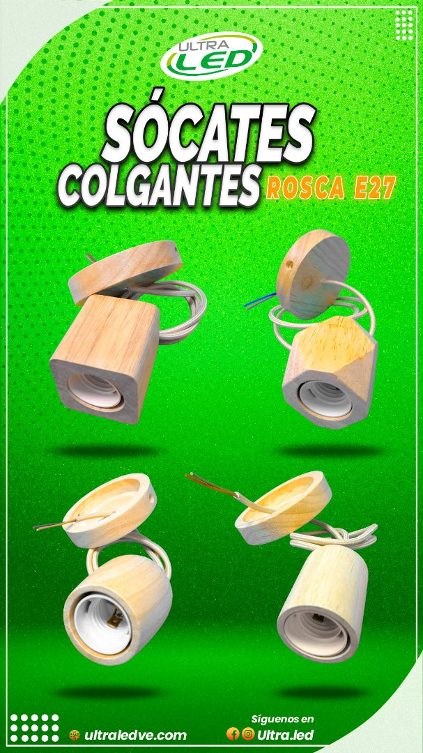 SOCATE COLGANTE CUBO E27