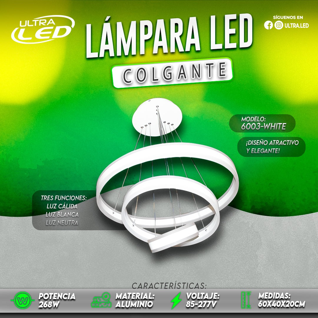 LAMPARA COLGANTE 268W CARCASA BLANCA