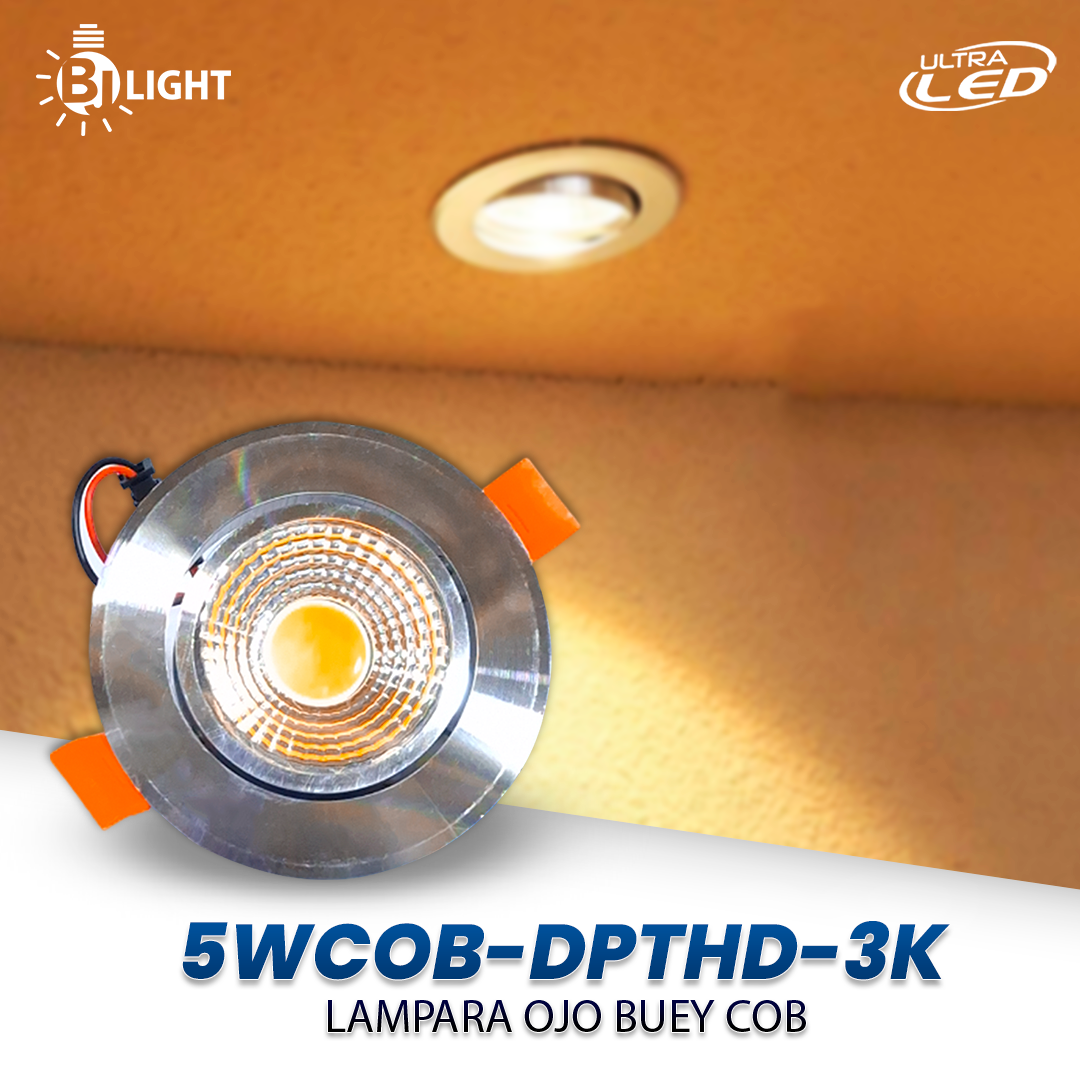 LAMPARA LED  COB  5W OJO DE BUEY LUZ CALIDA (3000K)