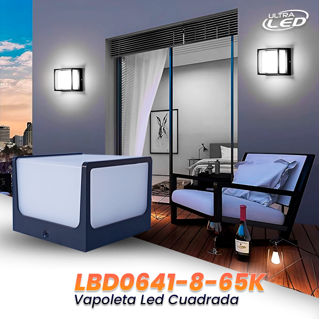 VAPOLETA LED 8W BLACK LUZ BLANCA (6500K)