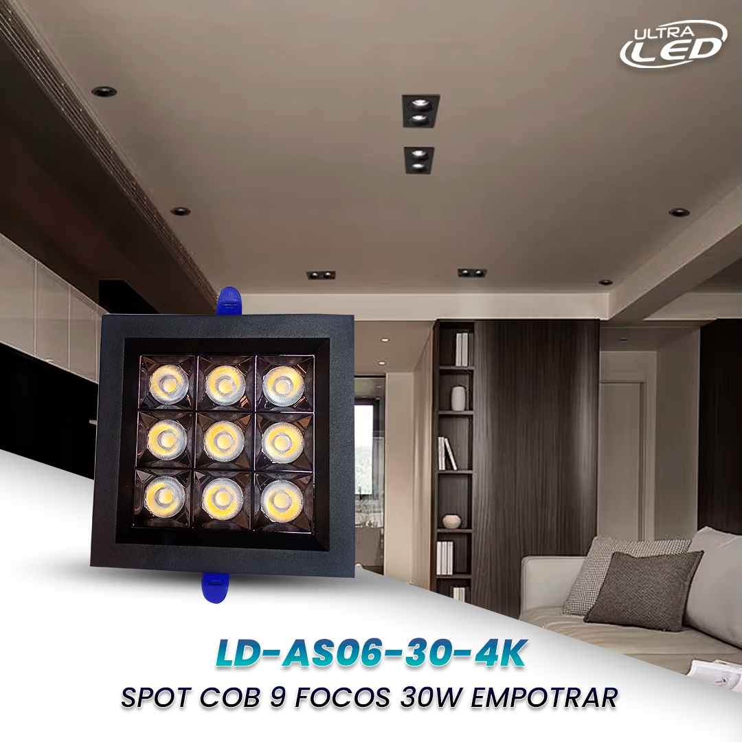 LAMPARA LED COB 30W EMPOTRABLE LUZ NEUTRA (4000K) LD-AS06-30-4K