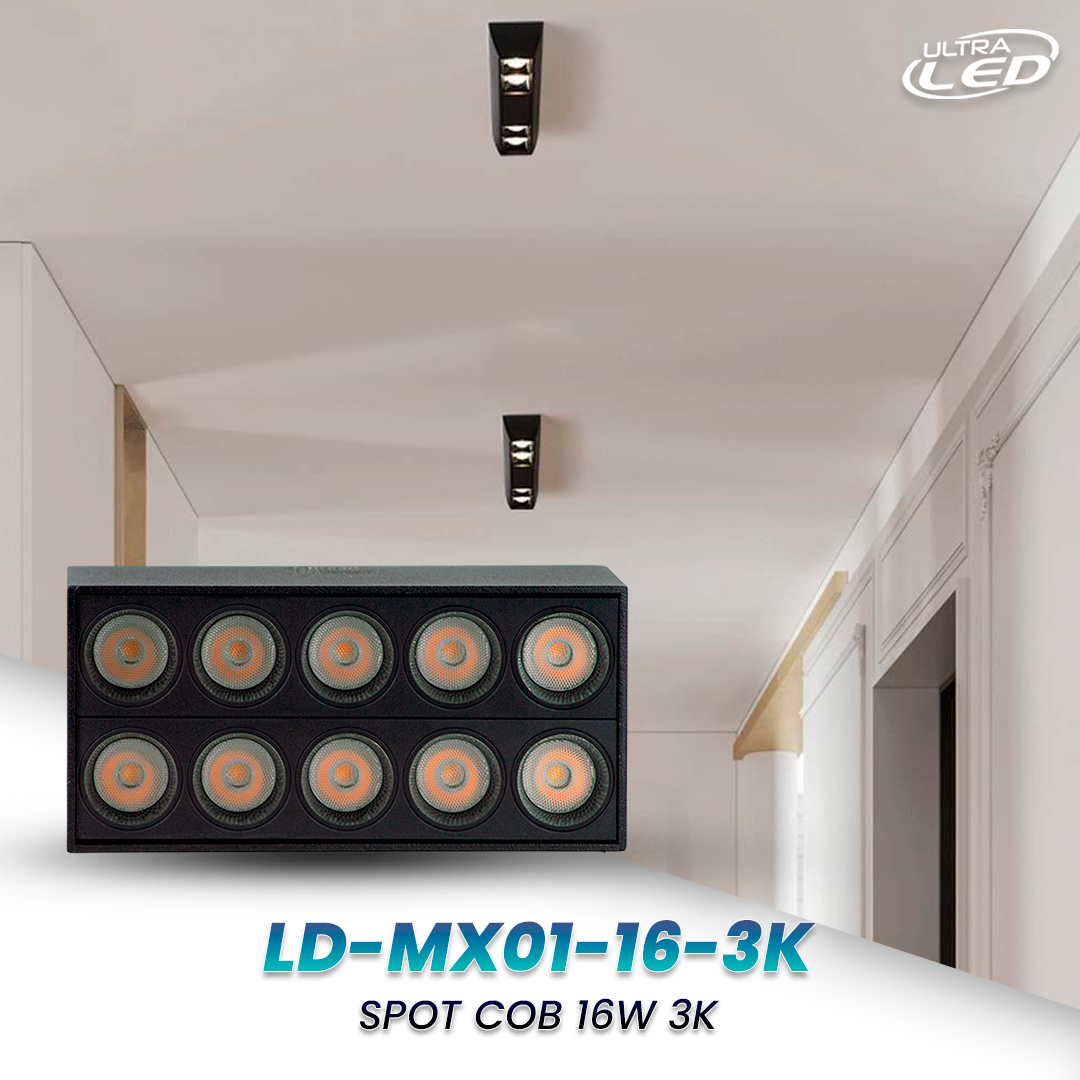 LAMPARA SPOT COB 16W LUZ CALIDA (3000K) MODELO LD-MX01-16-3K
