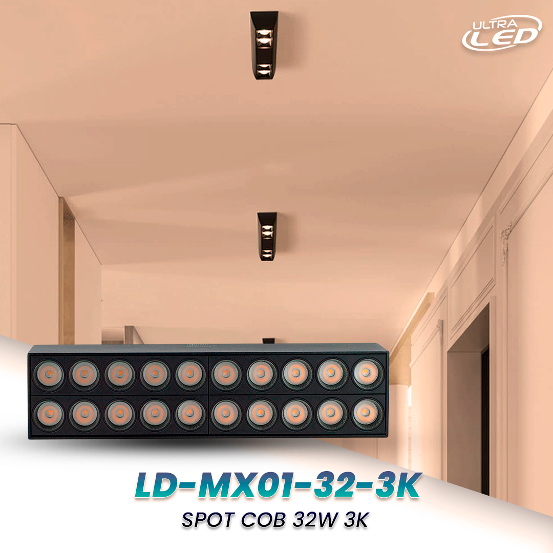 LAMPARA SPOT COB 4F 32W LUZ CALIDA (3000K) MODELO LD-MX01-32-3K
