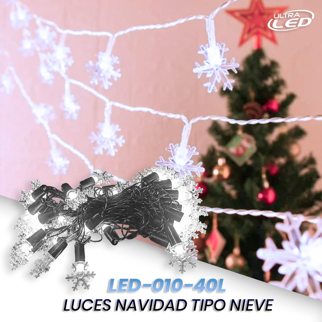 LUCES NAVIDAD NIEVECITA 5MTS 40L LUZ BLANCA