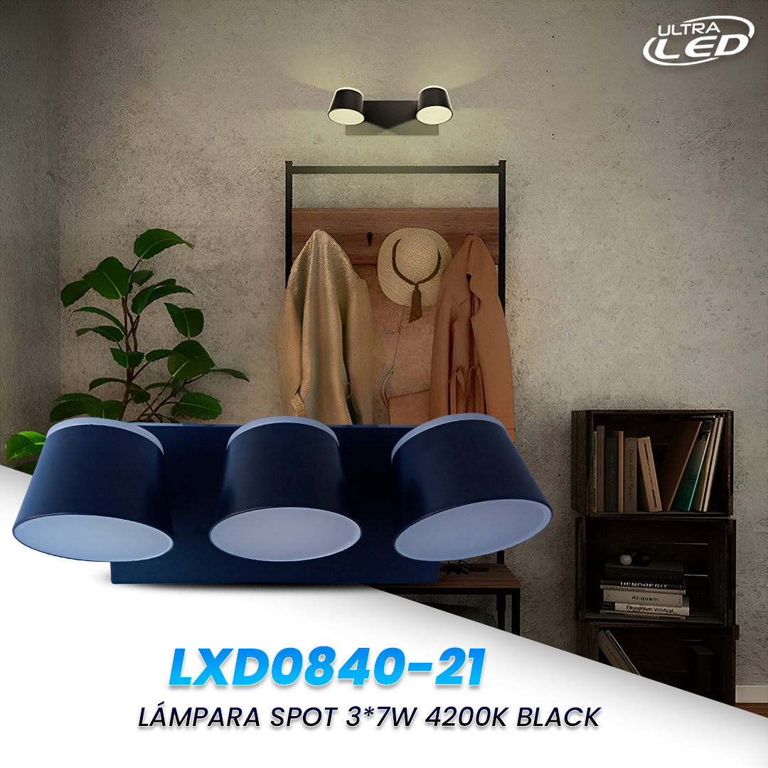 LAMPARA DE LED 3*7W  LUZ NEUTRA (4200K) MODELO LXD0840-21