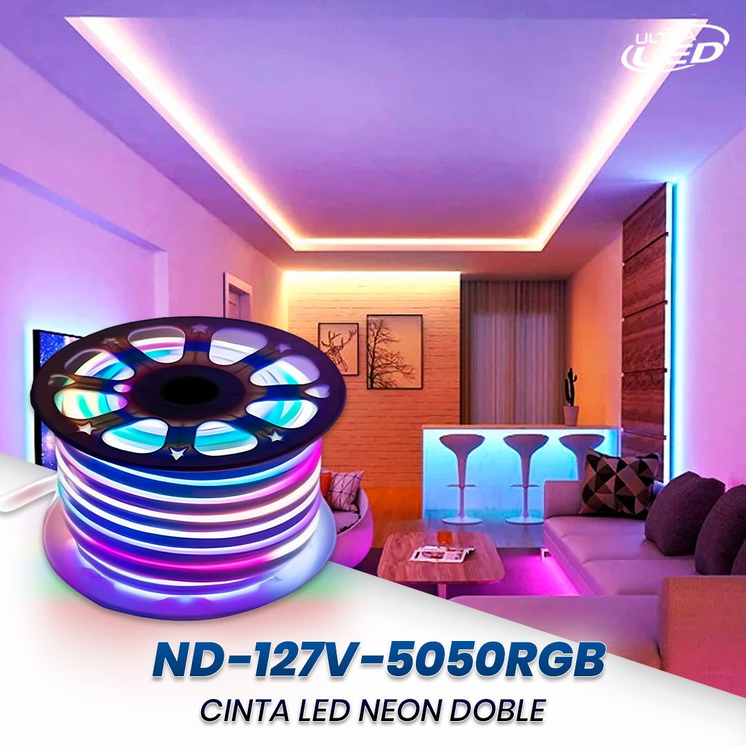 CINTA LED NEON DOBLE MULTICOLOR (RGB)