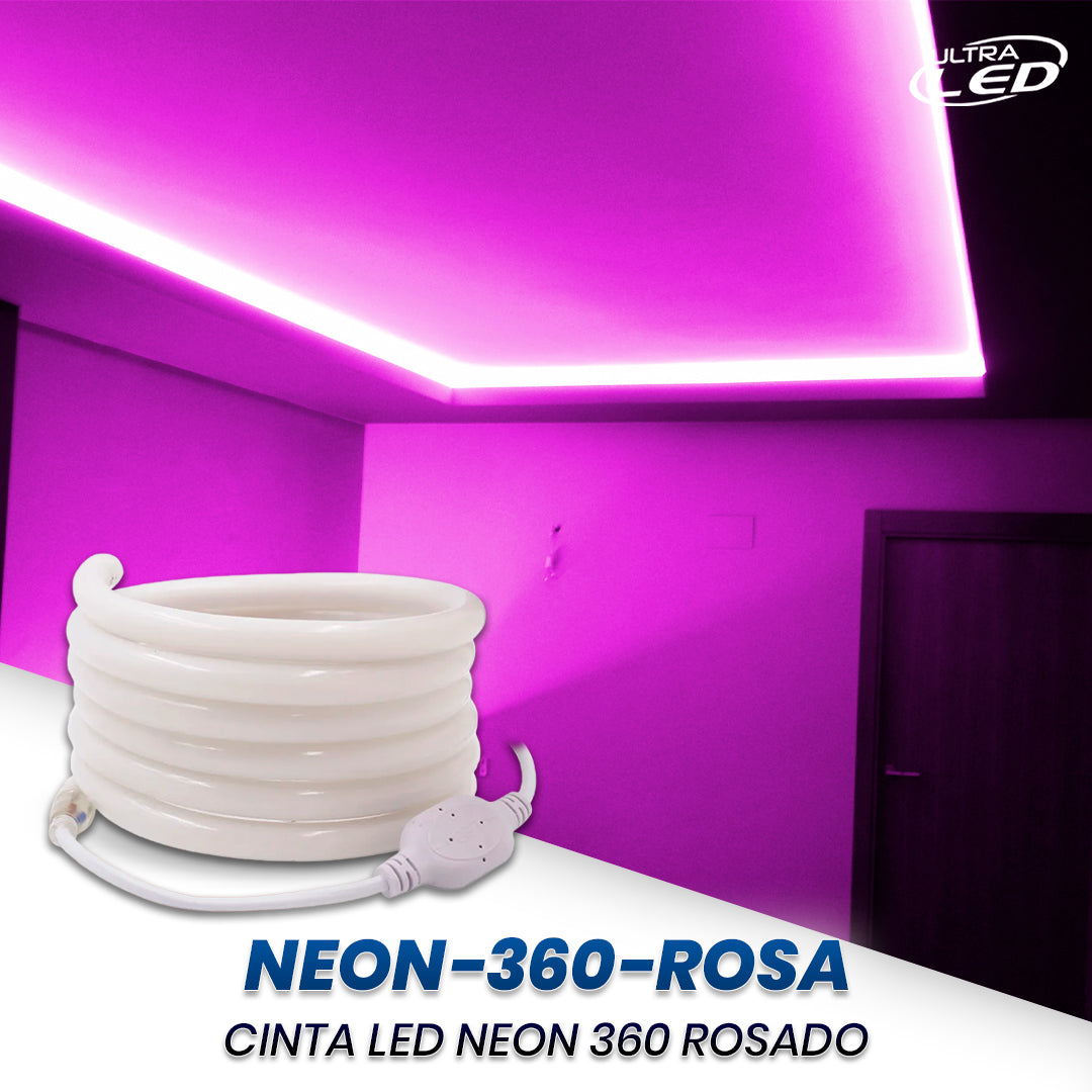 CINTA LED NEON 360º LUZ ROSADA (110V)