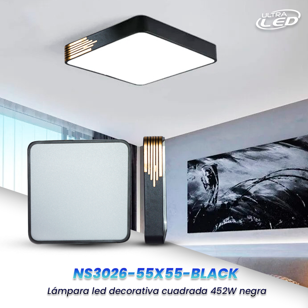 LAMPARA LED DECORATIVA 42W MODELO  NS3026 BORDE NEGRO