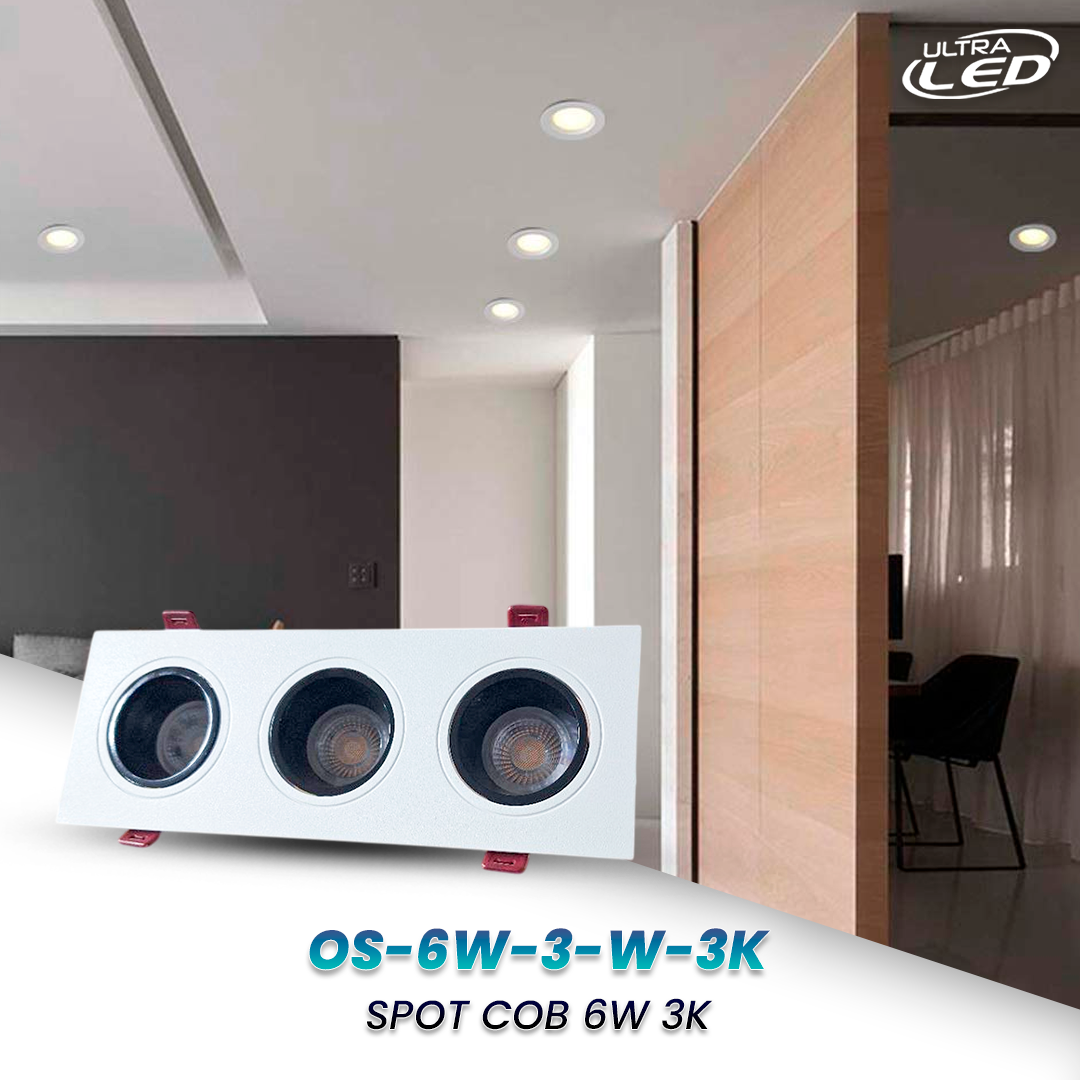 LAMPARA SPOT COB EMPOTRABLE LUZ CALIDA (3000K) MODELO OS-6W-2-W-3K