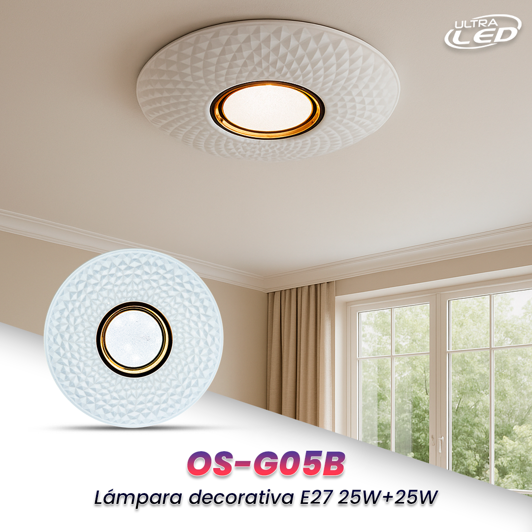 LAMPARA DECORATIVA E27 25W+25W MODELO OS-G05A