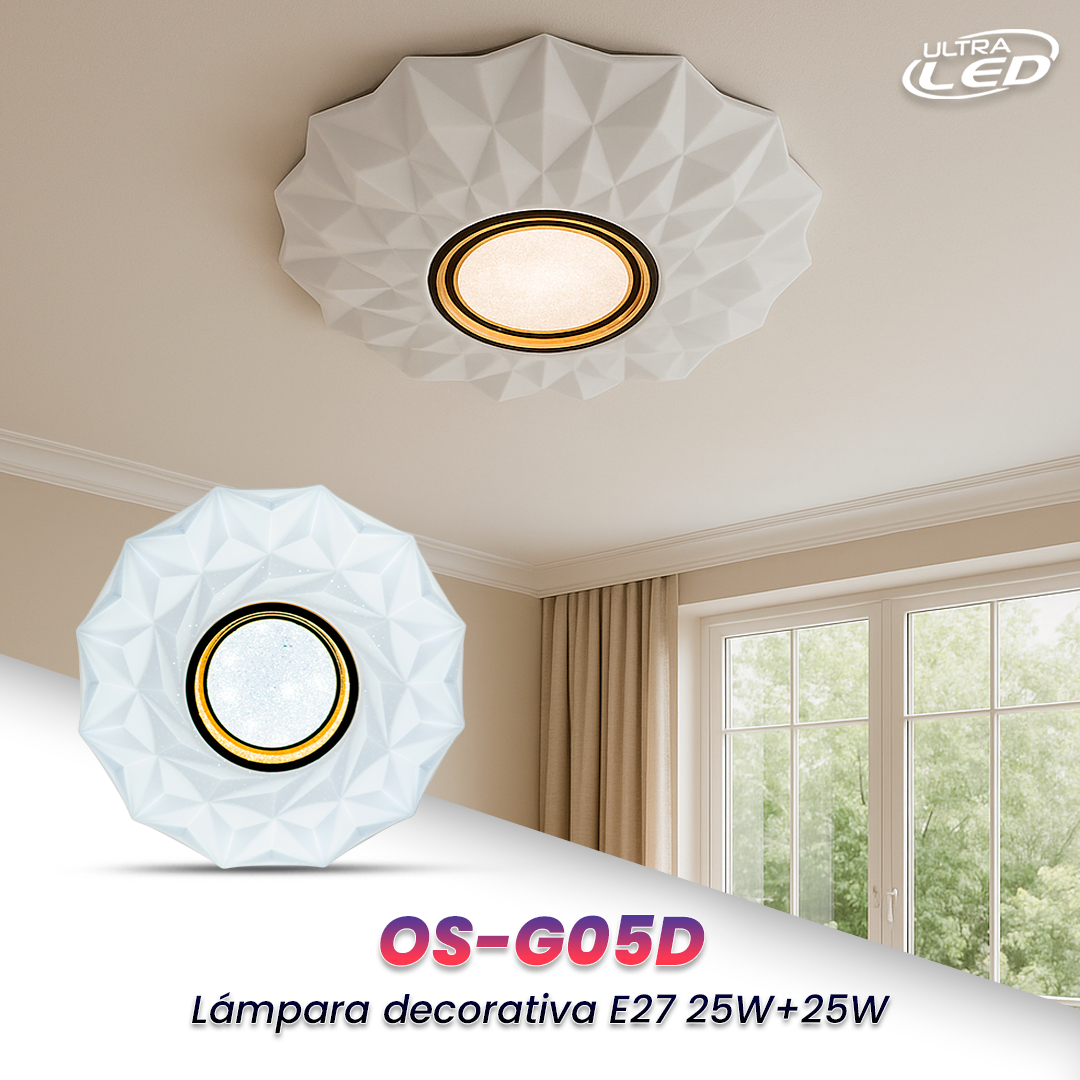 LAMPARA DECORATIVA E27 25W+25W MODELO OS-G05A